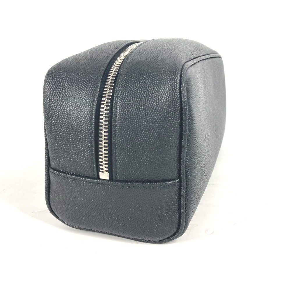 SAINT LAURENT PARIS Logo Grooming Bag Leather Black - Picture 3 of 9